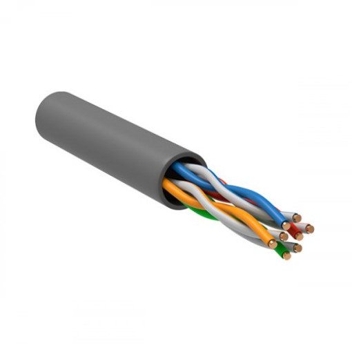 ITK Кабель зв`язку вита пара U/UTP, кат.6 4х2х23(0,55мм)AWG solid, PVC, 305м, IEK, сірий