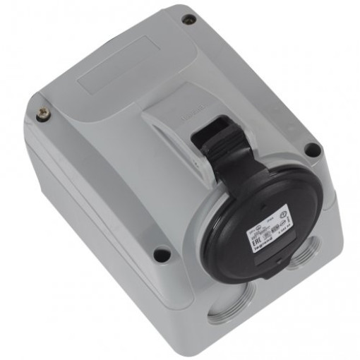 Розетка накладна 16А 3К+H+З 500В IP44 P17 Tempra Pro