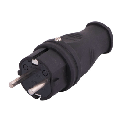 Вилка однофазная (каучук) Lezard