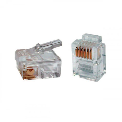 Разъём RJ12 UTP для кабеля кат.3, 6P4C, IEK CS3-2C3U