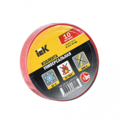 Ізострічка ПВХ (0,13х15 мм) червона 10 метрів IEK, UIZ-13-10-10M-K04
