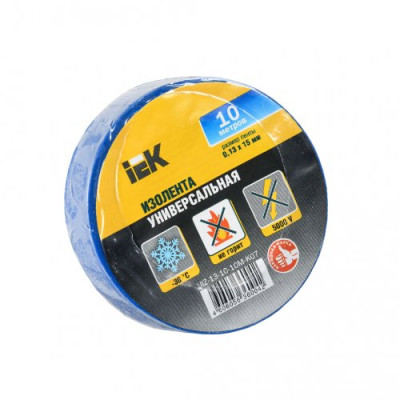 Ізострічка ПВХ (0,13х15 мм) синя 10 метрів IEK, UIZ-13-10-10M-K07