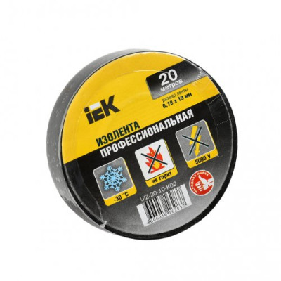 Ізострічка ПВХ (0,18х19 мм) чорна 20 метрів IEK, UIZ-20-10-K02