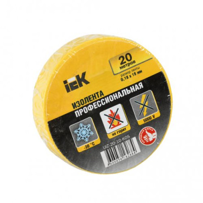 Ізострічка ПВХ (0,18х19 мм) жовта 20 метрів IEK, UIZ-20-10-K05