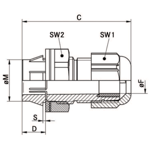 Гермоввід для кабелю SKINTOP CLICK 12 RAL 7035 LGY