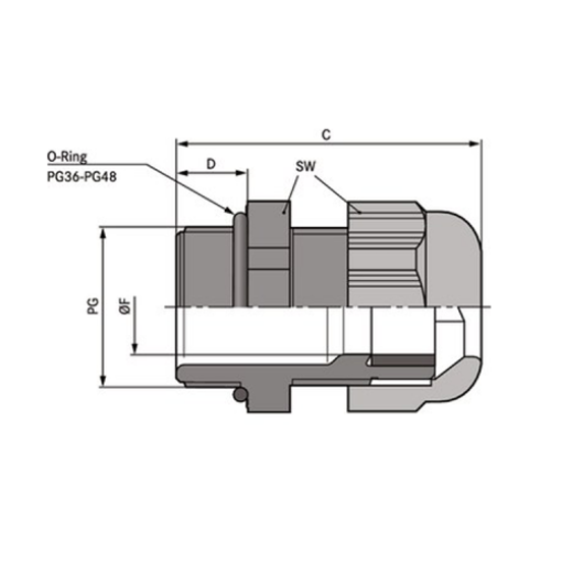 Гермоввід для кабелю SKINTOP ST-PG 42 RAL 7001 SGY