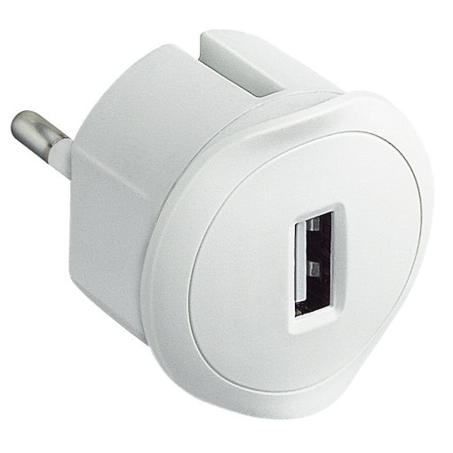 Адаптер для путешествий с USB зарядкой 50680 Legrand, цвет белый