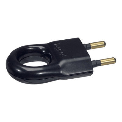 Вилка c кольцом 2-контактная Legrand 50163, цвет черный