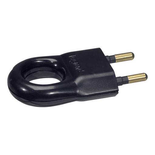 Вилка c кольцом 2-контактная Legrand 50163, цвет черный
