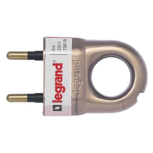 Вилка c кольцом 2-контактная Legrand 50164, цвет бронза
