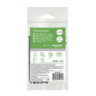 Хомут кабельный Thorsman 100х2.5 черный (100шт)