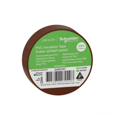 Изоляционная лента ПВХ 20 метров Schneider Electric 2420107, коричневый