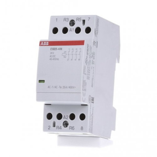 Контактор Abb ESB25-40N-01, 4Р, 25А, 4НО, 24В АС/DC