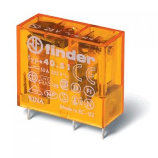 Реле 1ПК, 24VDC, 10A Finder 405190240000