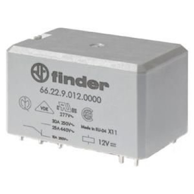 Реле 2НО 12V DC 30A Finder (662290120300)