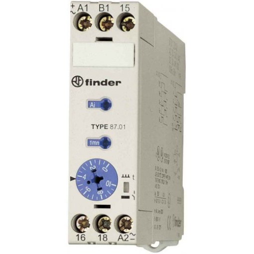 Реле времени многофункциональное (таймер) 1ПК 8А, 24-240VAC/24-48V Finder 870102400000