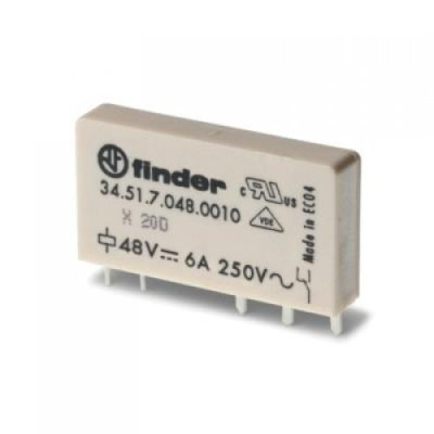 Реле ультратонкое ПМ, 1ПК, 12VDC, 6А Finder 345170120010