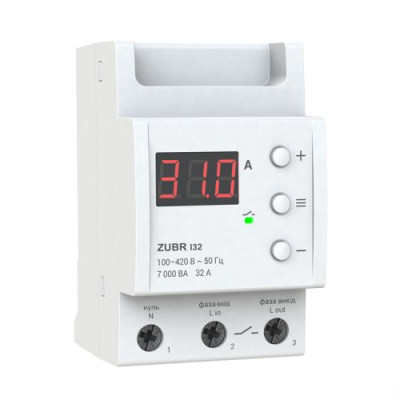 Реле струму ZUBR I32, 32 А, 1ф DIN