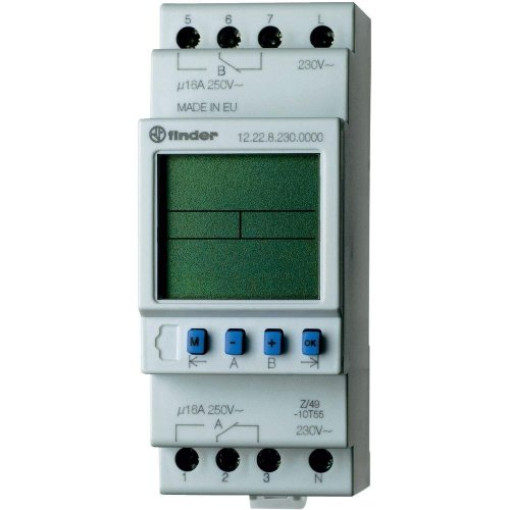 Таймер цифровой недельный 2ПК 230В АС 16А Finder 122282300000