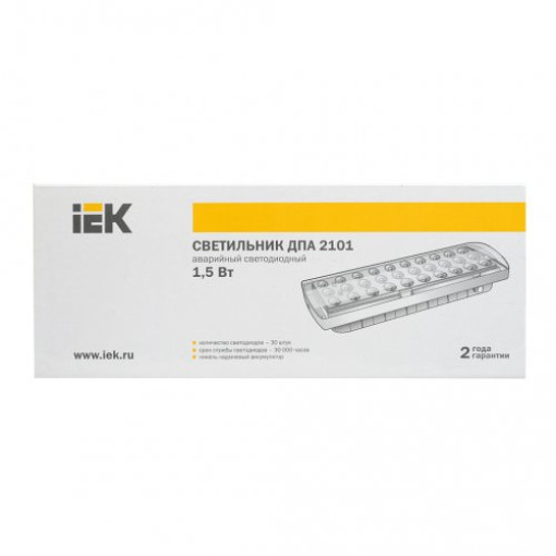 Светильник аварийный ДПА 2101, аккумулятор, 4ч, 30LED, IP20, IEK LDPA0-2101-30-K01