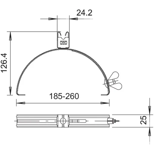 Коньковый держатель проволоки OBO Bettermann (5202833) 132 VA