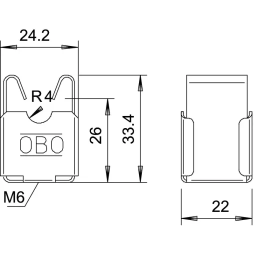 Кронштейн для дроту OBO Bettermann (5207339) 177 20 VA M6 з нержавіючої сталі