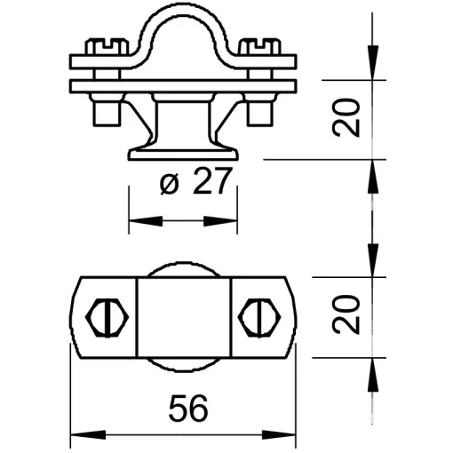 Держатель молниеприемника OBO Bettermann (5412609) 16мм Galvanised G (5-10 мкм)