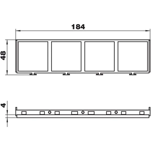 Cупорт-рамка для підлогового люка OBO Bettermann 7408670 MT45V під установку 4x modul45 L = 184мм