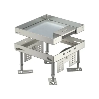 Кассетная рамка напольного лючка OBO Bettermann  RKSN2 4 на 6 постов 45x45 199х199мм с штангами h=105-150мм из нержавеющей стали 7409208