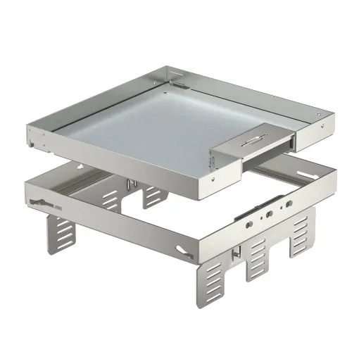 Кассетная рамка встраиваемого лючка OBO Bettermann 7409238 RKSN3 на 12 постов 45x45 243х243мм h=90мм для напольного покрытия h=20мм