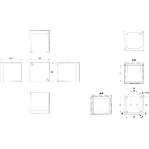 Клеммная коробка - E PE A 55X55X59 0899336 Клеммная коробка - E PE A 55X55X59 0899336