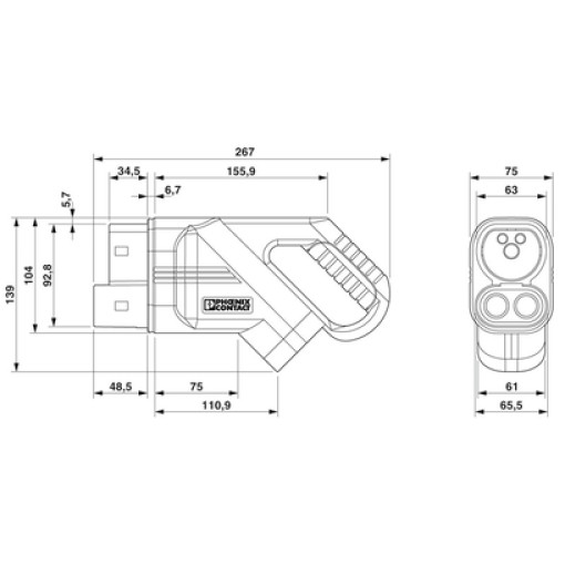 Зарядный кабель DC - EV-T2M4CC-DC150A-5,0M35ESBK11 1095767
