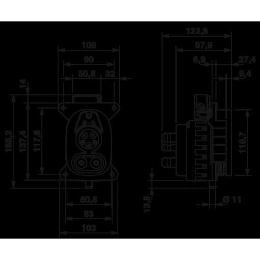 Зарядная розетка автомобиля - CHARX T1HBI12-1AC48DC250-2,0M1 1210902