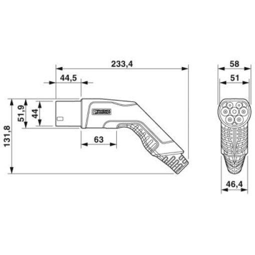 Зарядный кабель AC - EV-TAG3PK-1AC32A-4,0M6,0ESBK01 1623909