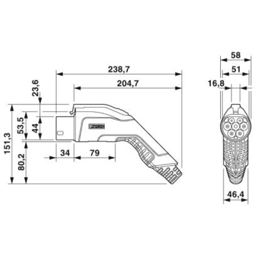Зарядный кабель AC - EV-GBG3C-3AC16A-5,0M2,5ESBK01 1627600 Зарядный кабель AC - EV-GBG3C-3AC16A-5,0M2,5ESBK01 1627600