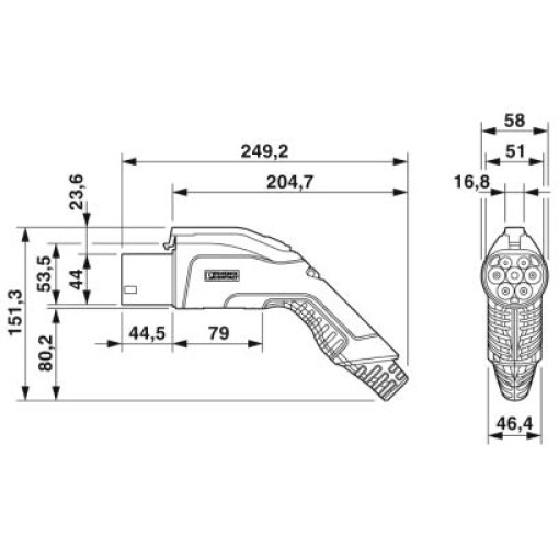 Зарядный кабель AC - EV-GBG3JK-1AC16A-5,0M2,5ESBK11 1628380 Зарядный кабель AC - EV-GBG3JK-1AC16A-5,0M2,5ESBK11 1628380