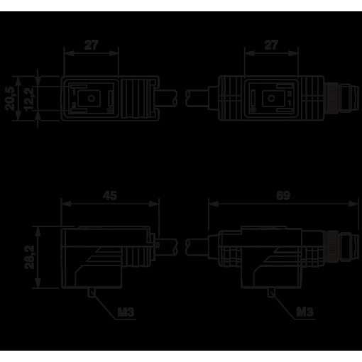 Адаптер двойного разъема клапана - SAC-MR/0,2-116/2XBI-1L-Z SCO 1458512