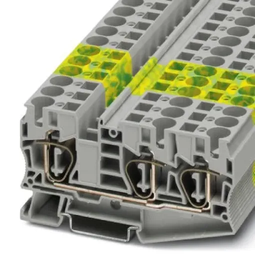 Заземляющий клеммный модуль с пружинными зажимами - ST 10-TWIN-PE 3035302