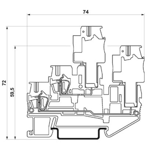 Двоярусні клеми-STTB 2,5/2P BU SO 3040902