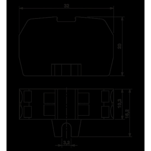 Здвоєна фланцева мініклемма-MSDBV 2,5-F BU 3249185
