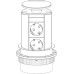 Анодированный выдвижной блок OBO Bettermann 6116874 на 2 места 2р+E 250V AC+2 RJ45 Cat.6 крышка SS кабель 3м
