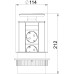 Анодированный выдвижной блок OBO Bettermann 6116886 на 2 места 2р+E 250V AC+2 RJ45 Cat.6+VGA+3,5мм кабель 3м