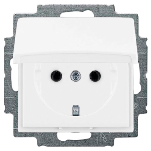 Розетка із заземленням з кришкою Basic 55 20 EUK-94-507 білий