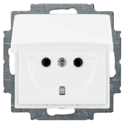 Розетка із заземленням з кришкою IP44 Basic 55 білий 20 EUCKD-94-507
