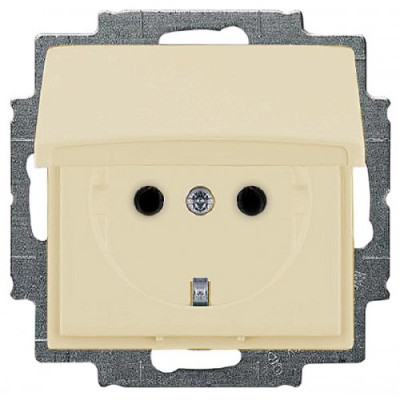 Розетка із заземленням з кришкою IP44 Basic 55 слонова кістка
