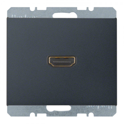 HDMI-розетка, підключення ззаду під кутом 90 град., антрацит, «K.1» 3315437006 HDMI-розетка, підключення ззаду під кутом 90 град., антрацит, «K.1» 3315437006