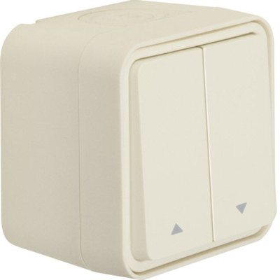 Кнопка для жалюзі 2-клавішний IP55, полярна біла, 10А/250В W.1