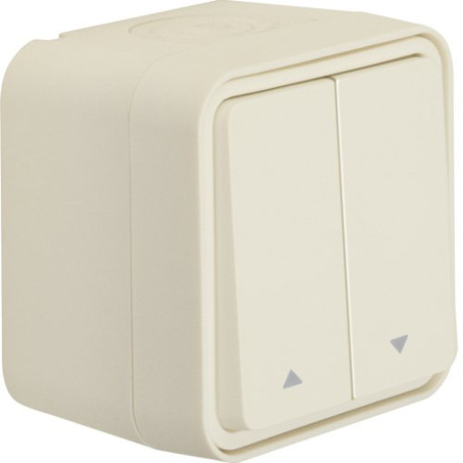 Кнопка для жалюзі 2-клавішний IP55, полярна біла, 10А/250В W.1