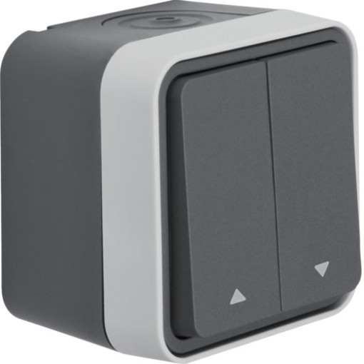 Кнопка для жалюзи 2-клавишный IP55, серый, 10А/250В W.1