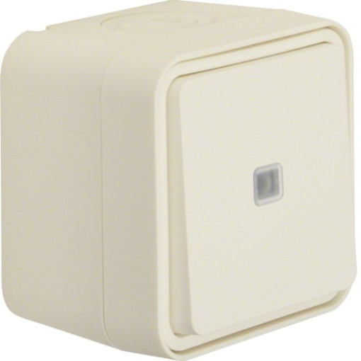 Кнопка с подсветкой IP55, полярно белый, 10АX/250В W.1
